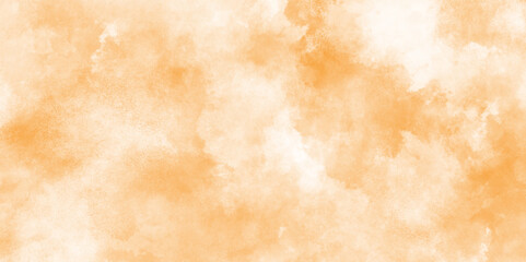 Paint leaks and ombre effects orange or brown watercolor, watercolor background textures with clouds and stains, Old paper texture with stains and scratches, Hand painted abstract cloud texture.