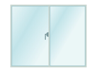 クレセント錠がついた掃き出し窓のイラスト