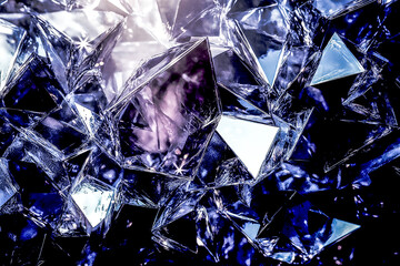 Glittering Crystal Shard Background with Radiant Sparkles and Prismatic Reflections for Elegant Designs