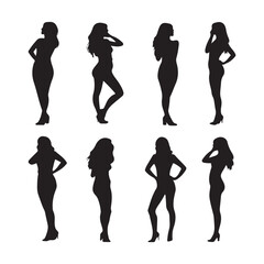 silhouettes of dancing girls