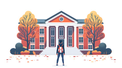 University vector flat minimalistic isolated illustration