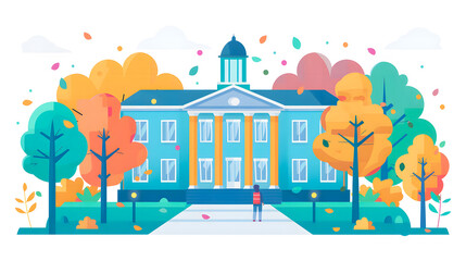 Fototapeta premium University vector flat minimalistic isolated illustration