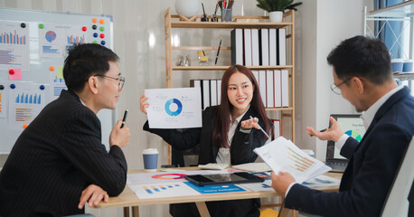 Strategic Business Meeting: Collaborative Teamwork and Data Analysis 