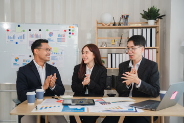 Successful Business Team Meeting: Celebrating Success 