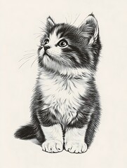 Obraz premium Sketch of a cute cat .