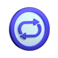 repeat button in 3d illustration or Icon for music player