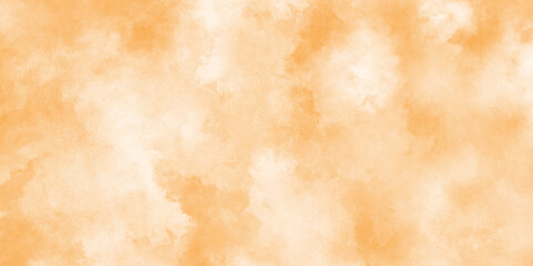 Paint leaks and ombre effects orange or brown watercolor, watercolor background textures with clouds and stains, Old paper texture with stains and scratches, Hand painted abstract cloud texture.