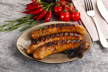 Grilled meat sausages with spices