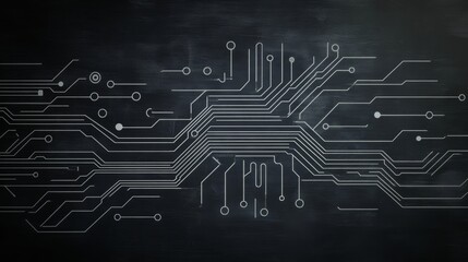 Abstract Circuit Board Design on Dark Background