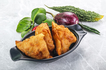 Indian cuisine - fries crispy samosa