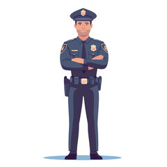police standing guard vector illustration
