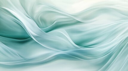 Obraz premium A flowing abstract background in soft pastel blues and greens, with gentle curves that evoke a sense of calm and ease