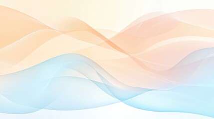 Obraz premium A smooth pastel gradient background with soft, flowing curves in light blue and peach, perfect for a peaceful, tranquil setting