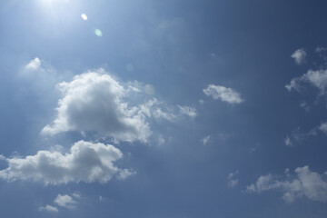
Blue sky with puffy clouds