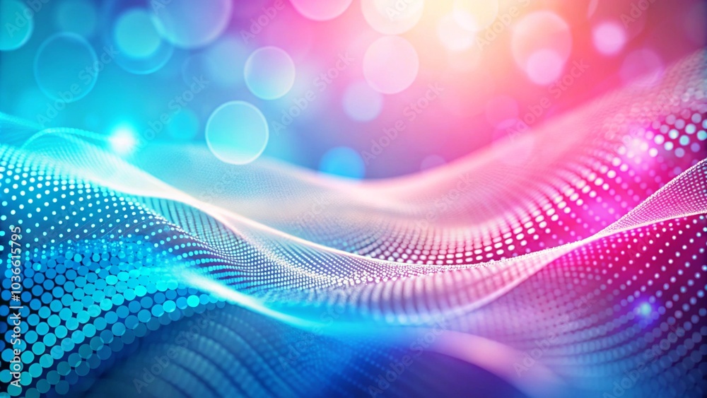 Poster blue abstract wavy 3d holographic scientific background. vibrant abstract digital landscape with flo