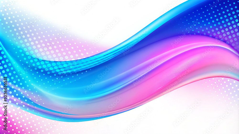 Fototapete Futuristic particle concept with blue dotted lines and smooth low poly grid, oscillating and floating on dark background. Abstract blue background of points. Falling cyber particles. Big data stream. 