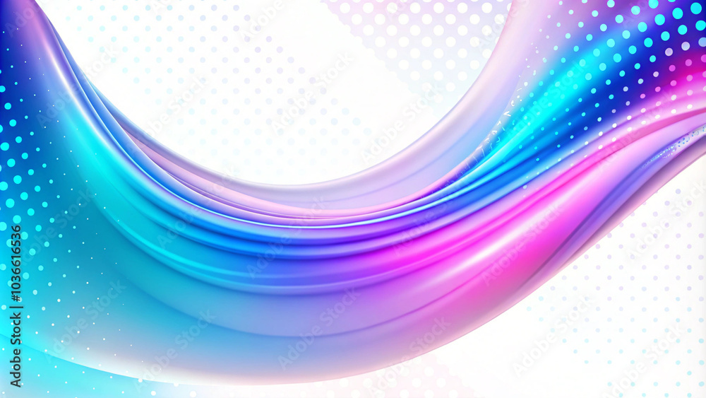Fototapete Futuristic particle concept with blue dotted lines and smooth low poly grid, oscillating and floating on dark background. Abstract blue background of points. Falling cyber particles. Big data stream. 