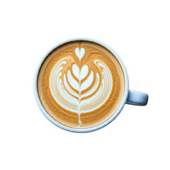 Creamy Coffee Delight: Latte Art isolaten on White Surface
