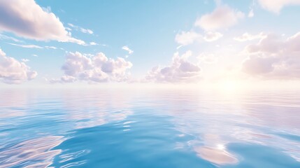 Obraz premium Beautiful seascape with sun reflected in water. Nature composition