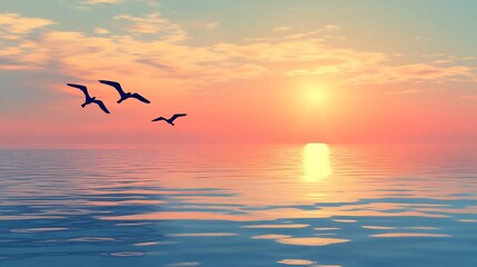 Obraz premium Beautiful seascape with sun reflected in water. Nature composition