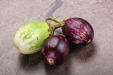 Heap of raw asian baby eggplant