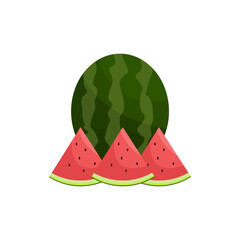 Watermelon vector, fresh red watermelon