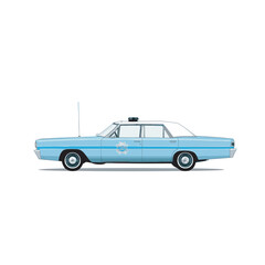 Ilustrasi vektor datar mobil polisi pada Latar Belakang Putih