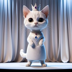 3D render of an excellent Cat.The cat is standing on it's hind legs
