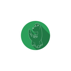 Cute Cartoon Dinosaurs icon isolated on transparent background