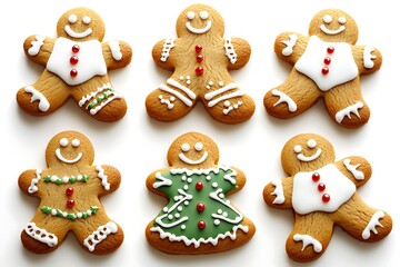 Obraz premium Christmas cookies on white background.