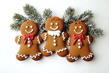 Christmas cookies on white background.
