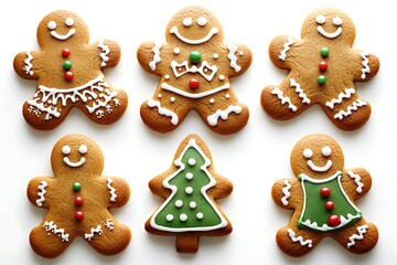 Obraz premium Christmas cookies on white background.