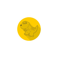 Cute dinosaur cartoon icon isolated on transparent background
