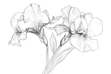 Obraz premium Hand drawn flower, Sketch flower