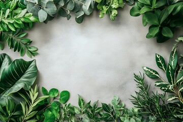 Naklejka premium Frame of green leaves, green leaves background