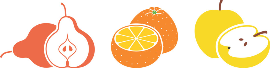 Yellow apple  logo. Isolated yellow apple on white background