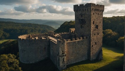 The archer tower is surrounded by majestic trees and wildlife
