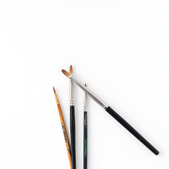 Fototapeta premium artist paint brushes in minimal style on empty background and simple look