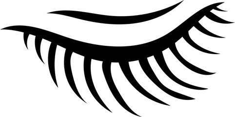 Eyebrow and eyelash on white background. Vector illustration.