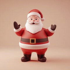 Obraz premium Classic Santa invoking holiday cheer with wave