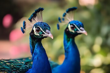 Naklejka premium Closeup shot of a beautiful peacock