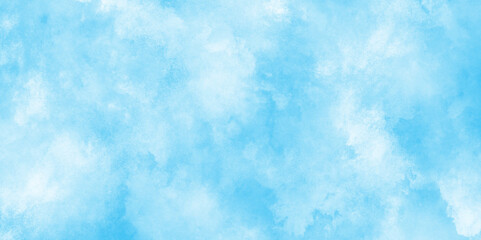 Watercolor stain with hand paint pattern on blue canvas, Clouds and mist background on blue, Creative vintage light sky, Beautiful painted cloudy natural blue watercolor cloudy sky clouds.