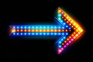 Colorful Arrow Light On Black Background