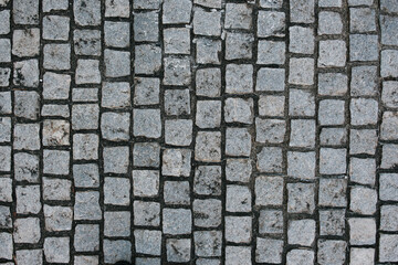 ざらざらの古い石畳の道のテクスチャー背景壁紙　地面・道路・石