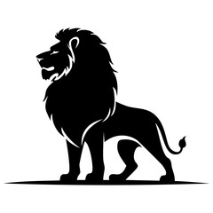Lion silhouette illustration flat style vector