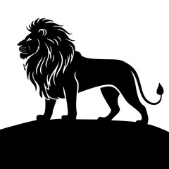 Simple lion silhouette vector