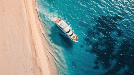 Naklejka premium Yacht Sailing on Crystal Clear Waters