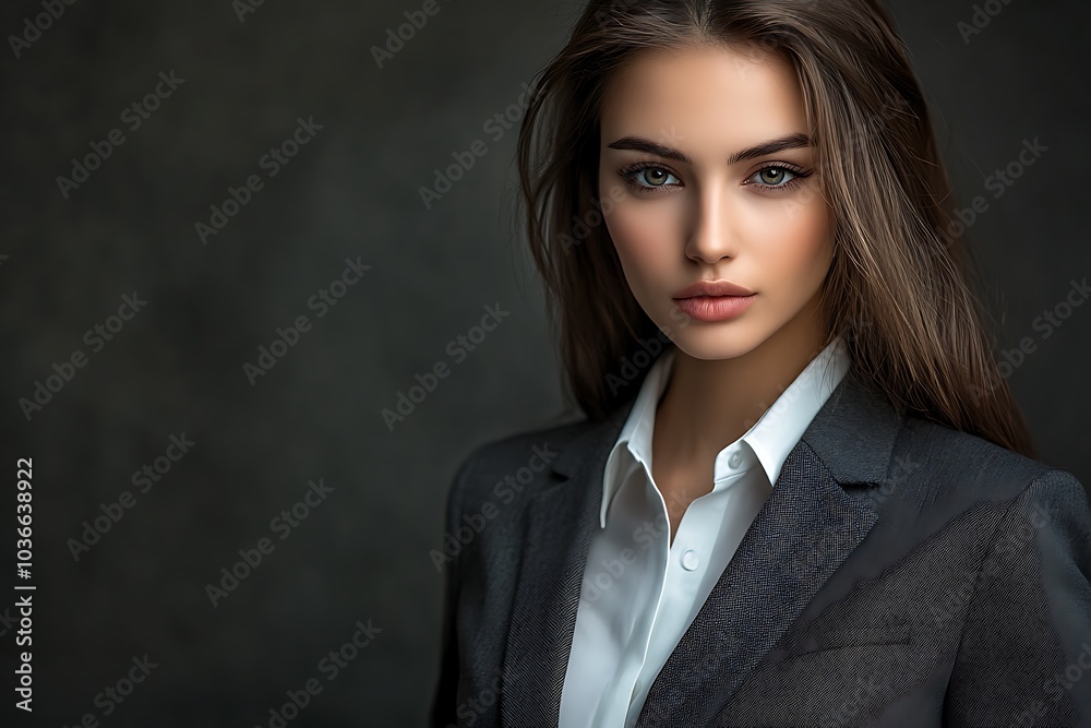 Canvas Prints Close - up portrait of a beautiful young business woman with suit