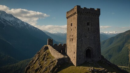Fototapeta premium The archer tower provides a stunning backdrop for seasonal events