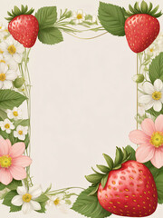 Charming blank wedding card with soft floral illustrations.